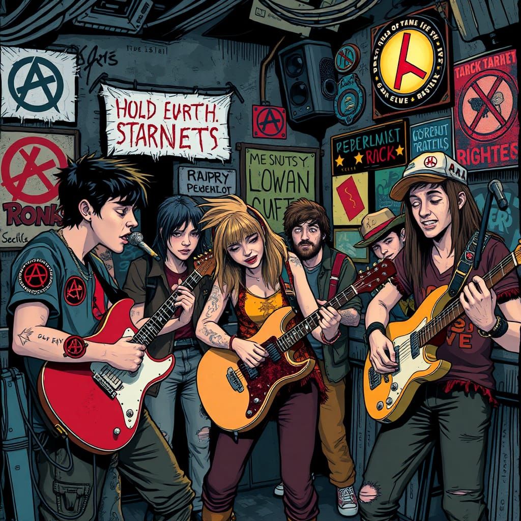 Ska Band Plays Underground Venue, Jamie Hewlett Style