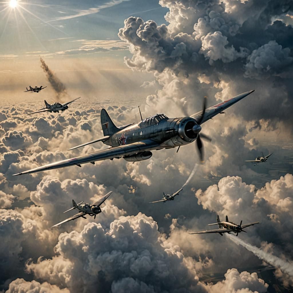 IL-2 Attack Aircraft Downed Through Clouds