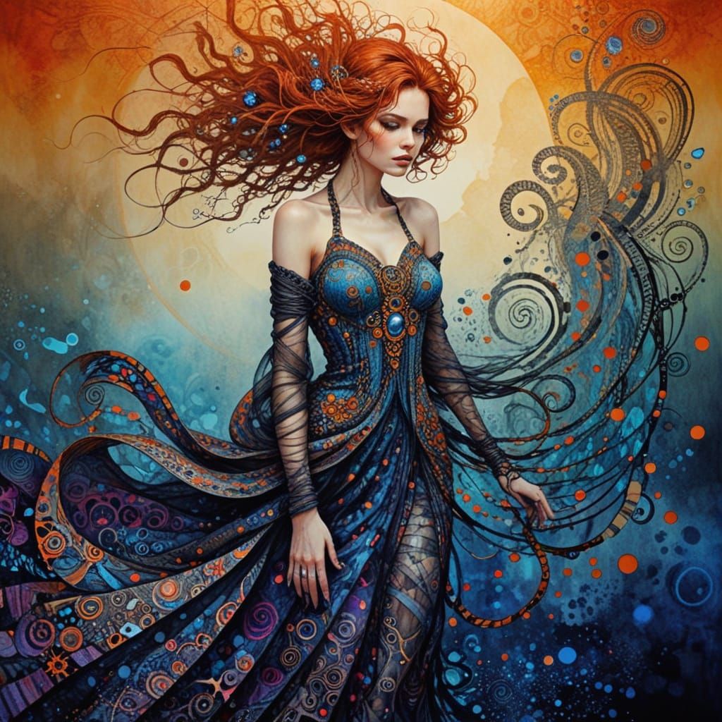 Abstract Zentangle Art Inspired by Klimt and Royo