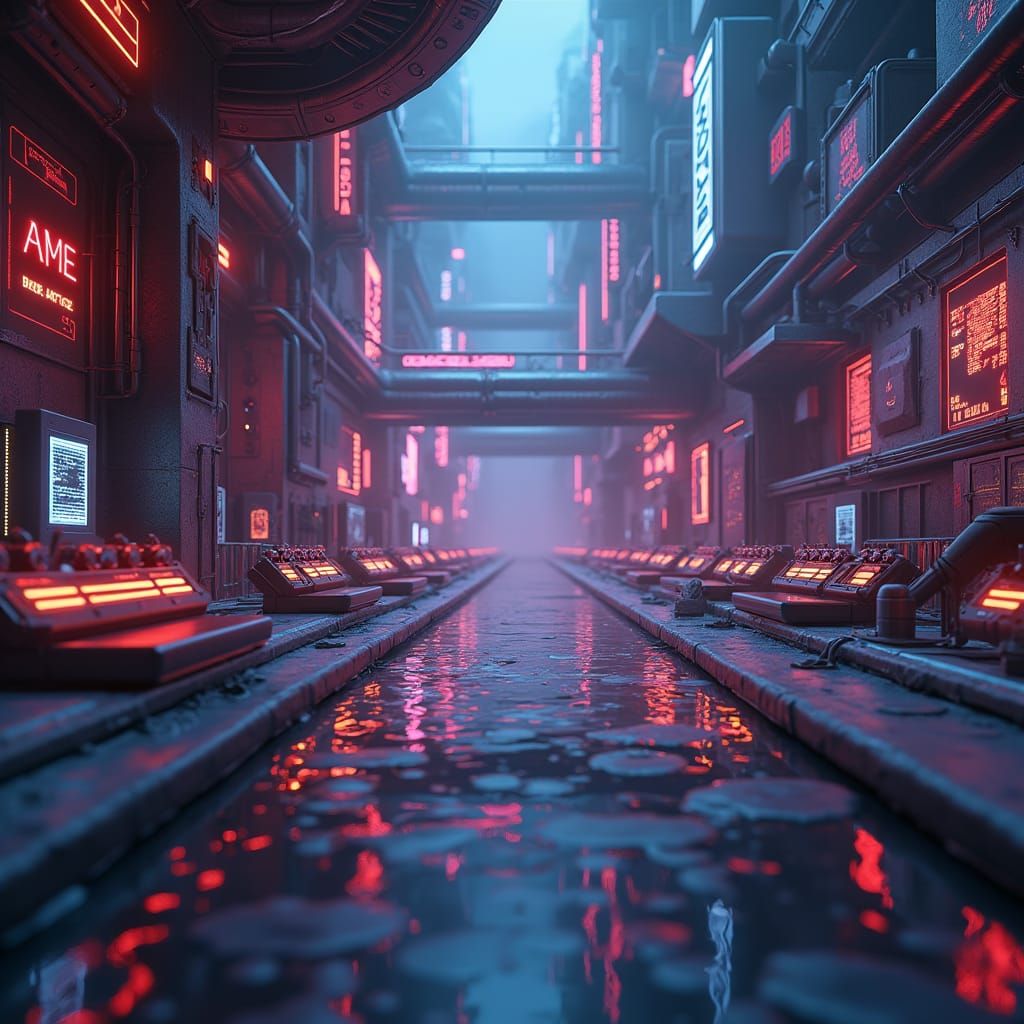 Futuristic Analytics Pipeline in Fantasy Concept Art