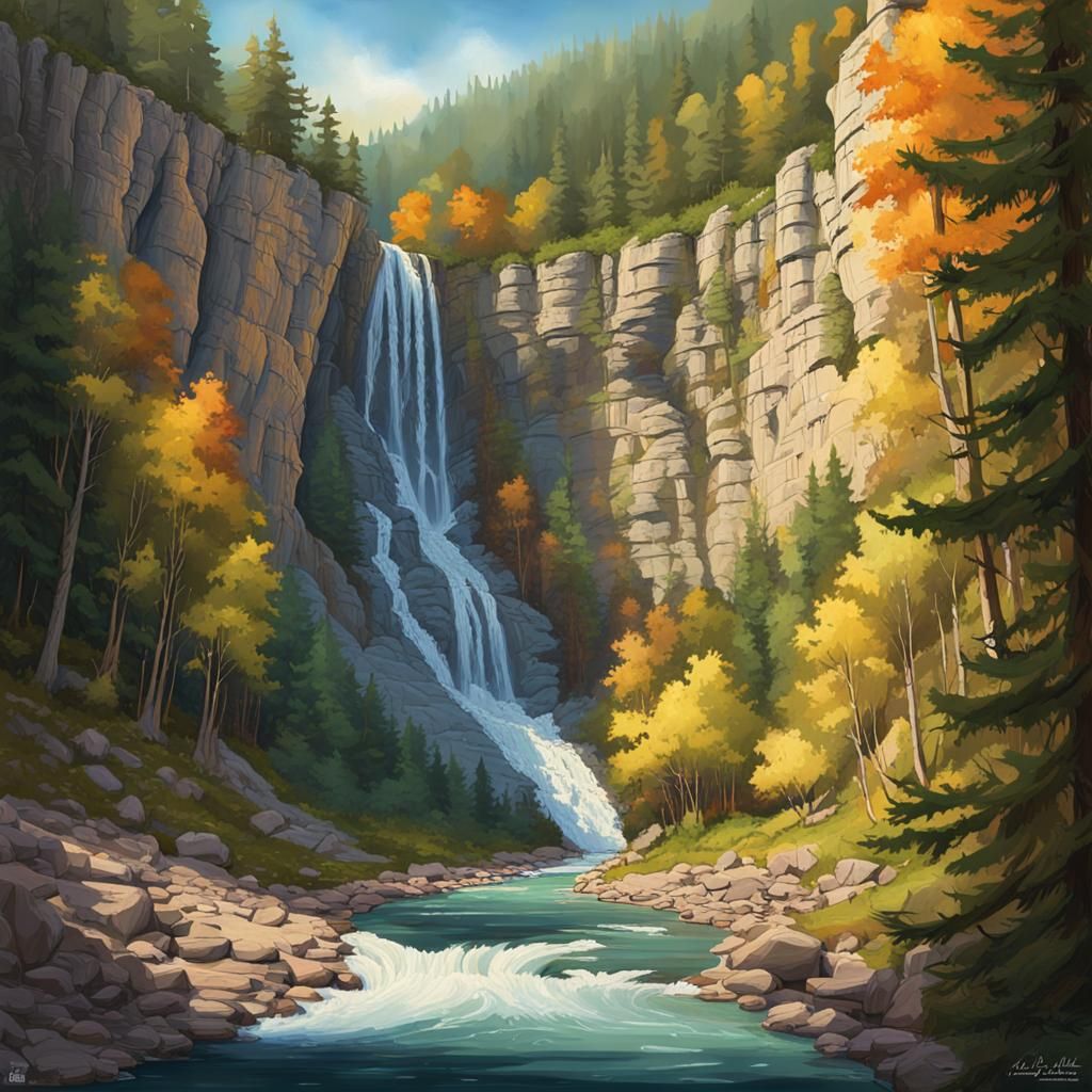 Spearfish Canyon Highway in Hyperrealistic Style