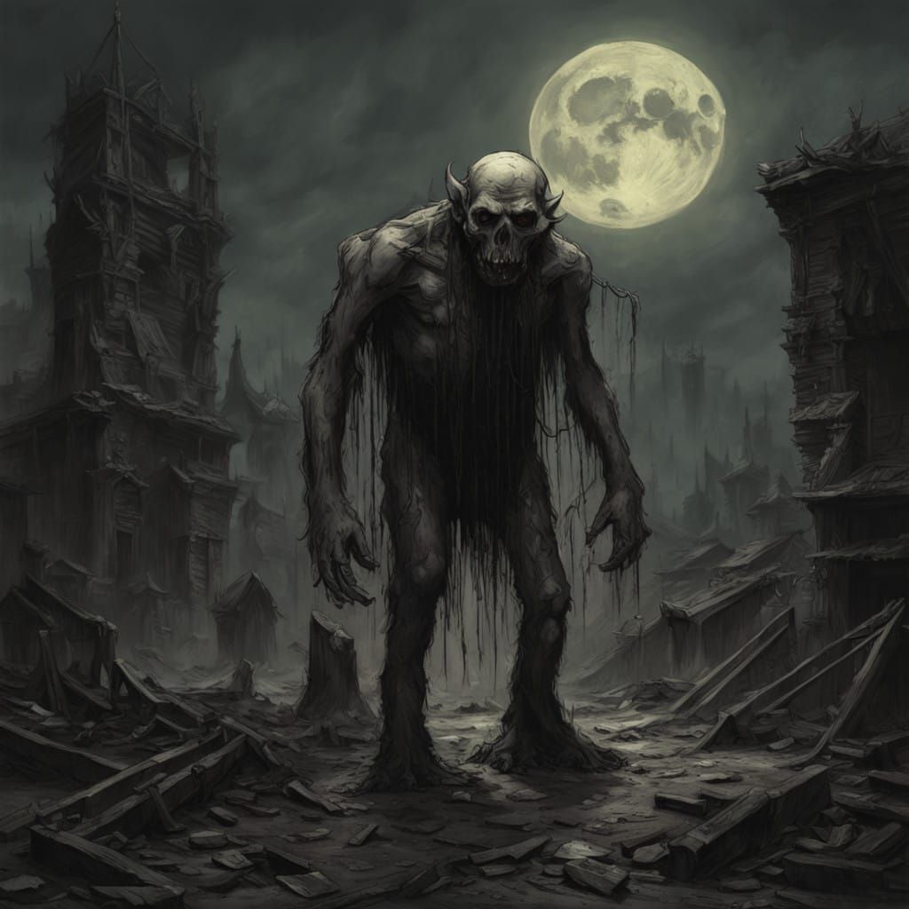 Grim Post-Apocalyptic Survivor Struggles Through Dark Ruins