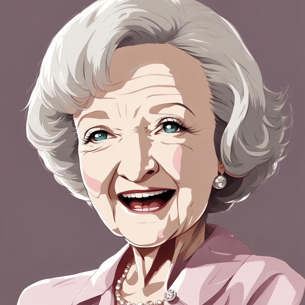 Betty White as Anime Art Portrait