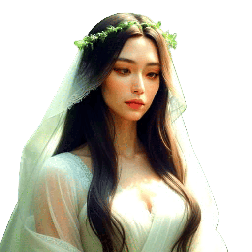 Peaceful Woman in Lush Paradise with Warm Sunlight