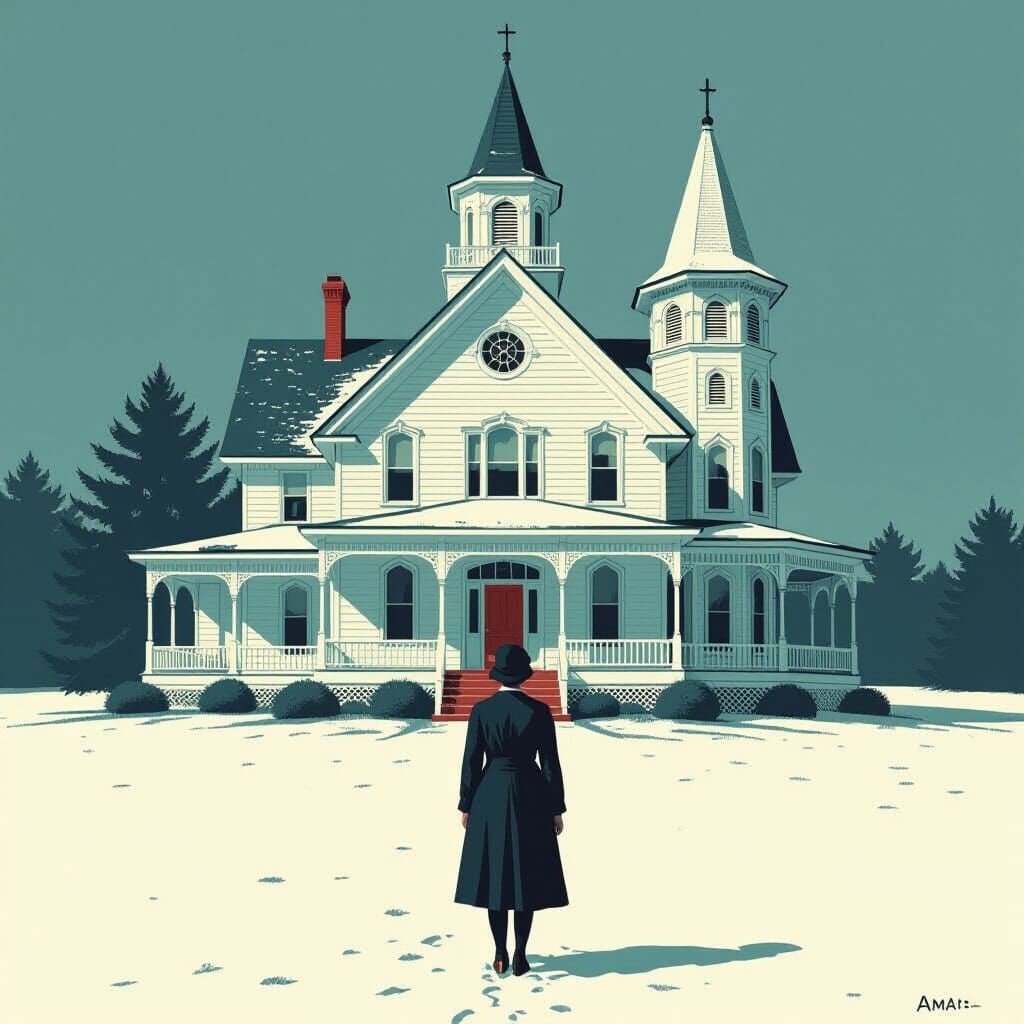 American Gothic Style Matte Painting