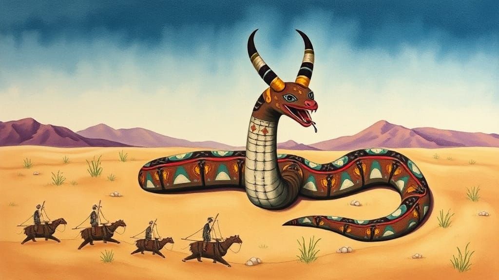 Avanyu Horned Serpent in Tewa Pueblo Style