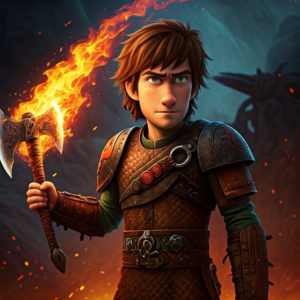 Fearless Viking Warrior in Epic High-Fantasy Battle