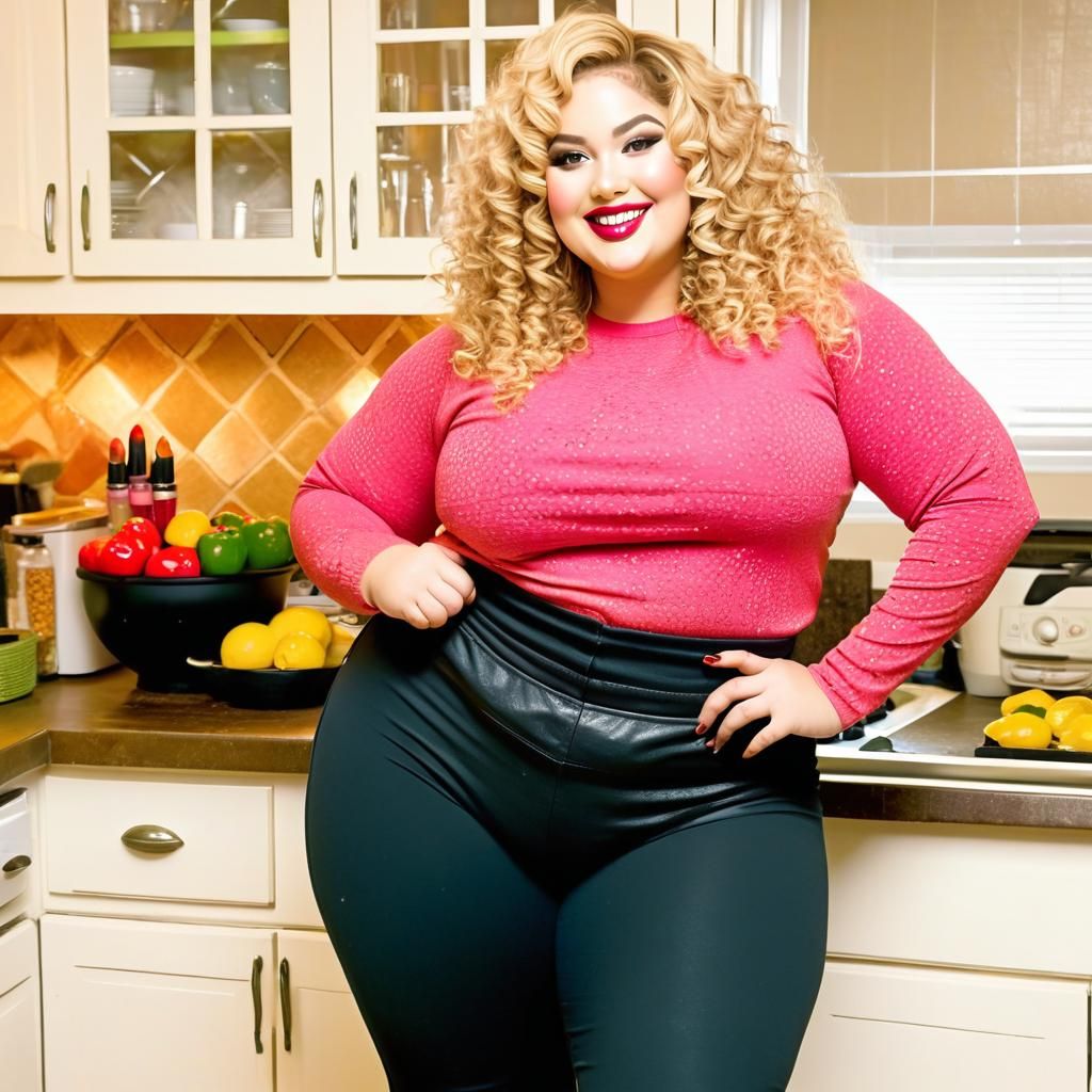 Curvy Woman Cooking a Mexican Feast