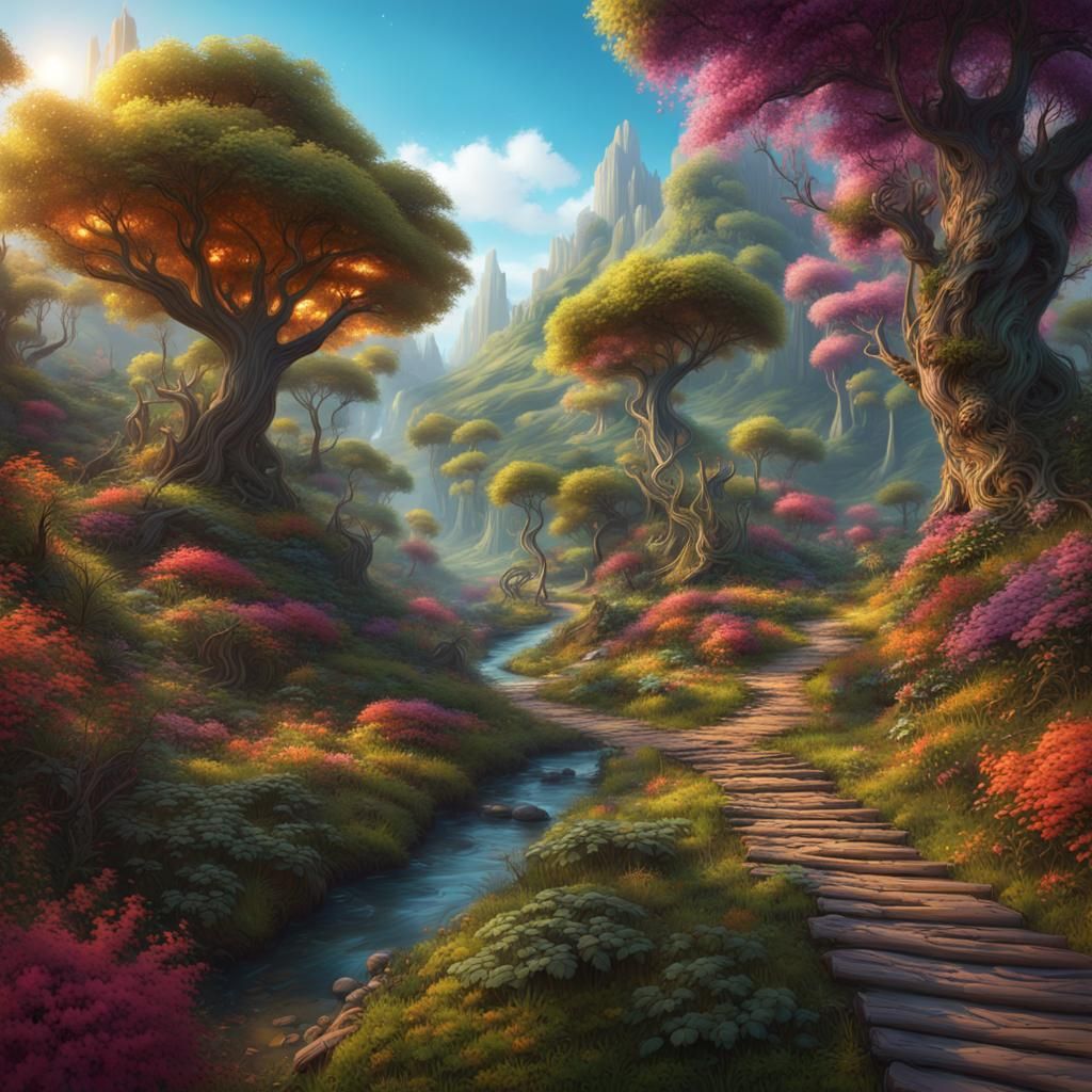 Vibrant Pathways Through Fantasy Landscapes