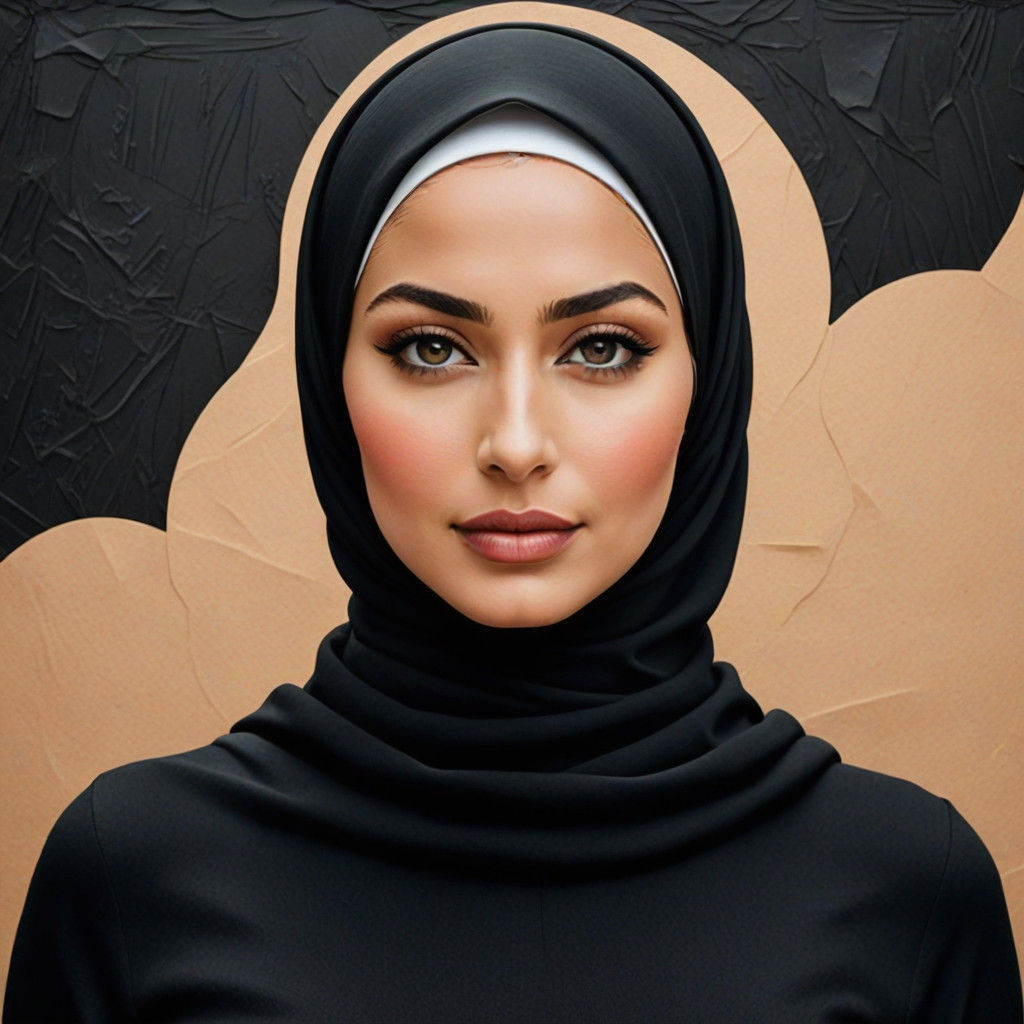 Whimsical Hijabi Woman in Floral Setting