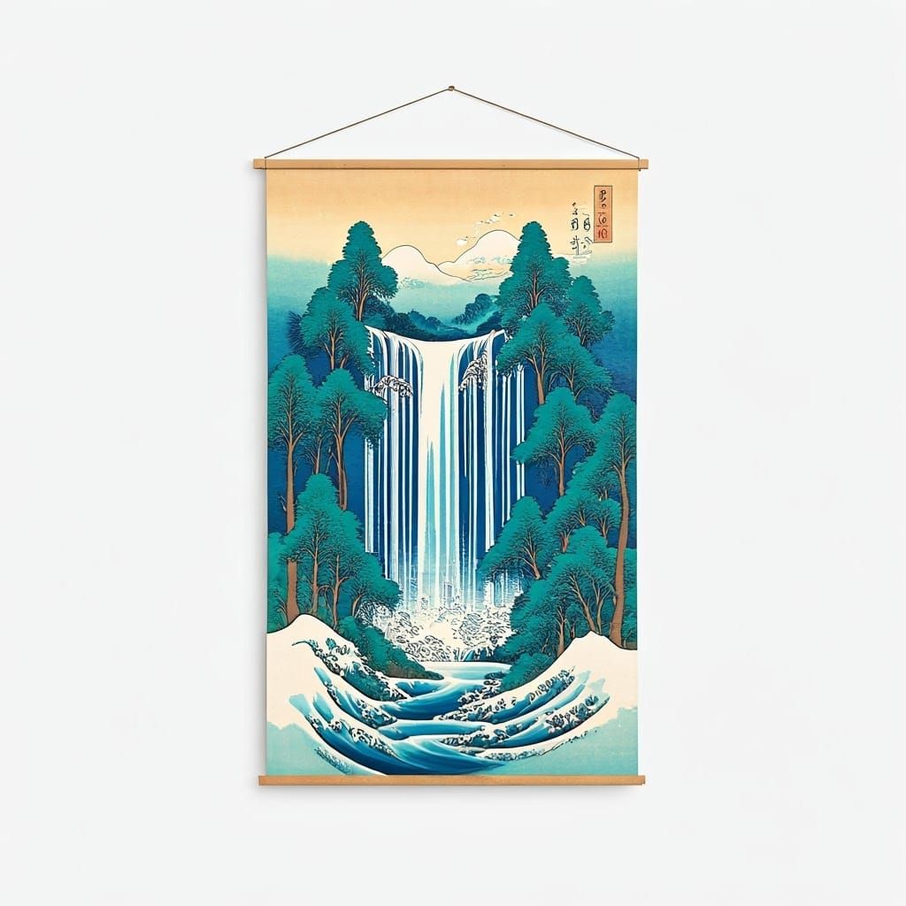 Japanese Waterfall Wall Hanging Art