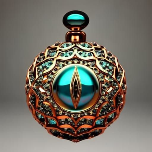 Elegant Surrealist Perfume Orb with Diamond Top