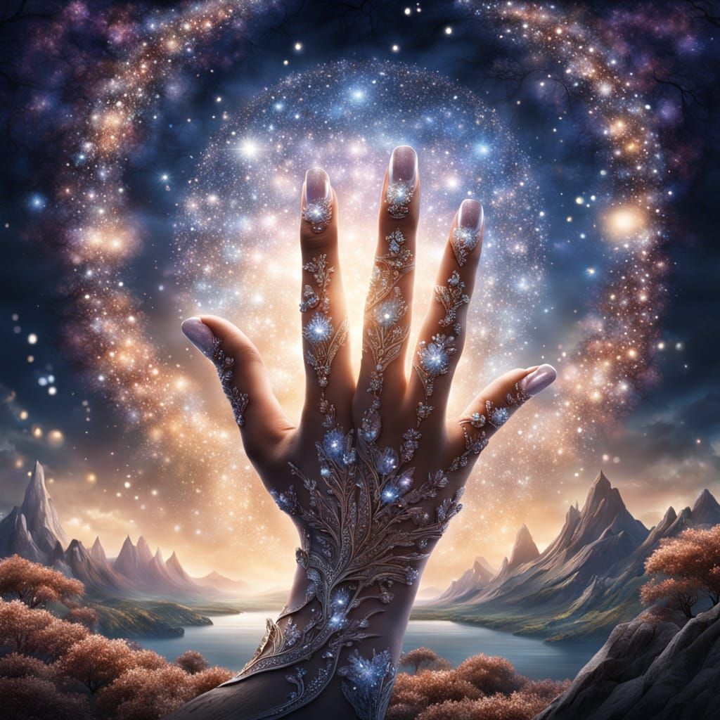 Enchanted Hands Hold Infinite Fantasy Landscapes
