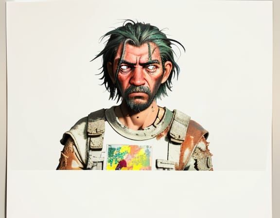 Post-Apocalyptic Cleric Rejects Offer, Lucien Freud Style