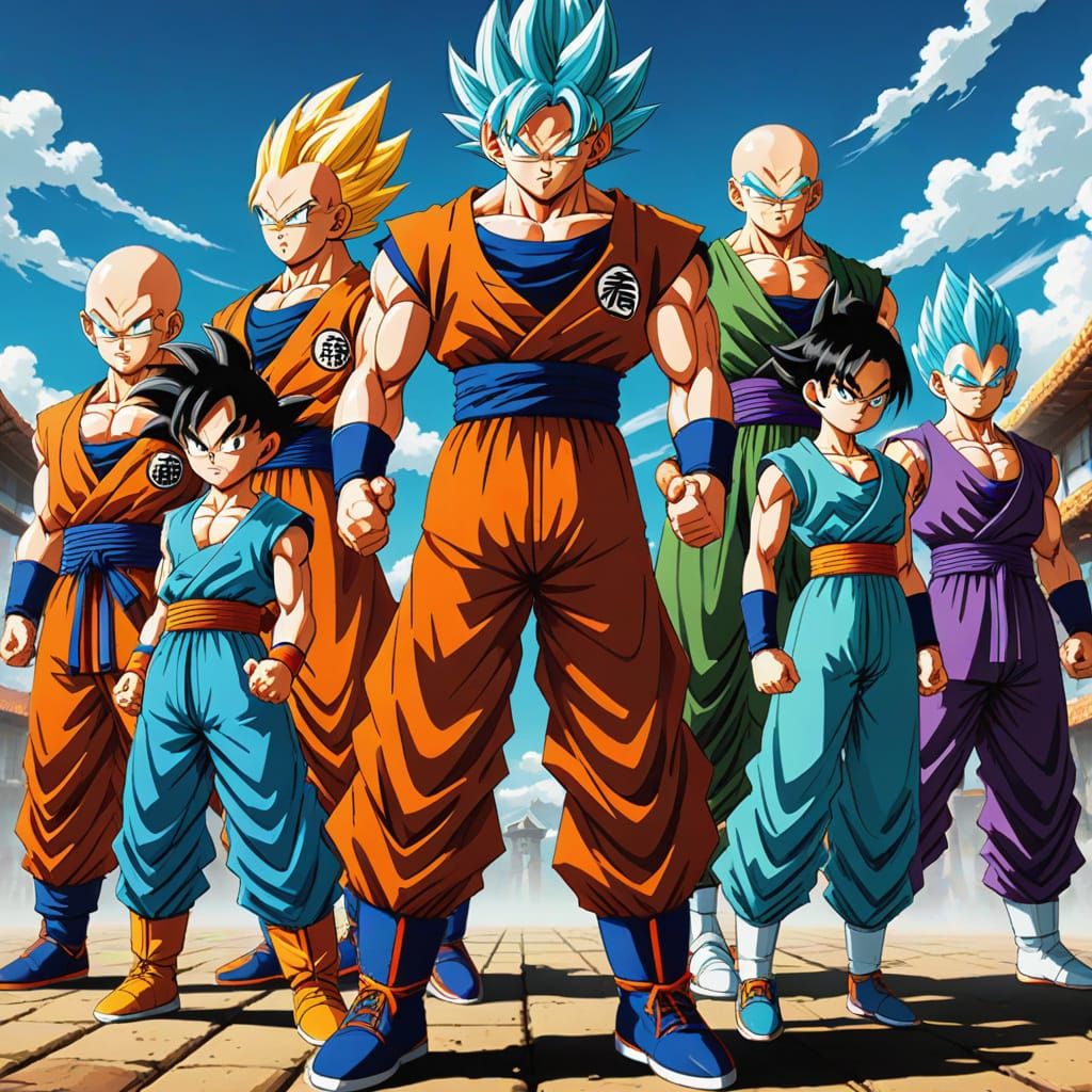 Dragon Ball Characters in Vibrant Anime Style