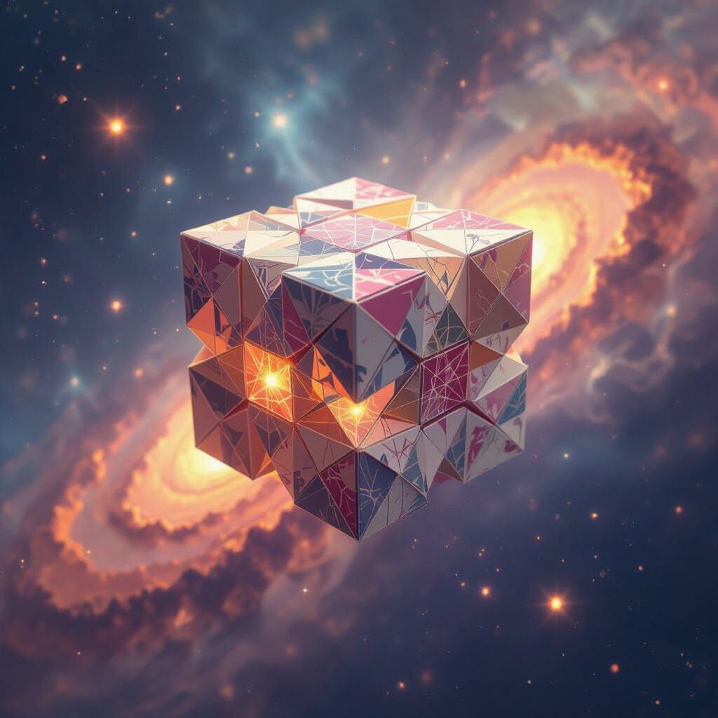 Origami Rubik's Cube in Cosmic Multiverse