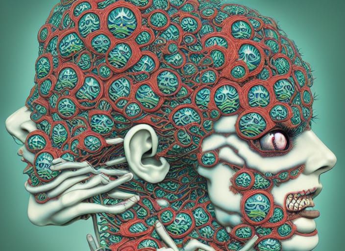 Psychedelic Metamorphosis in Grotesque Style