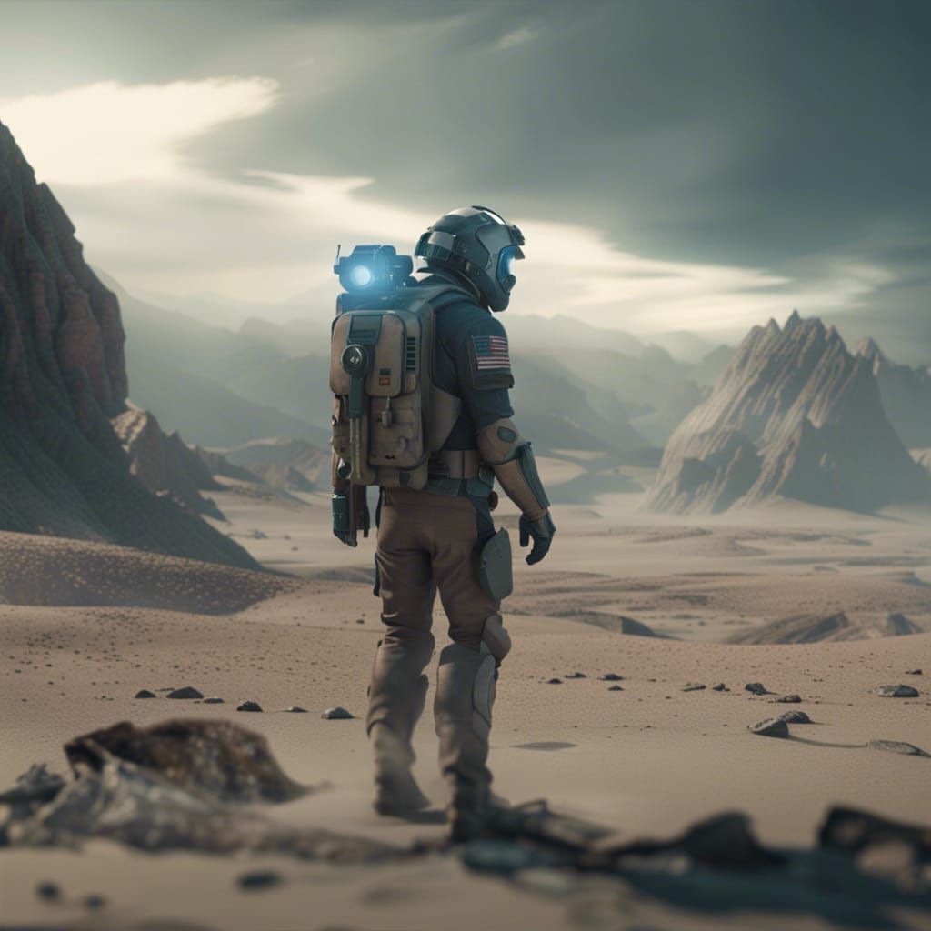 Futuristic Communication in a Barren World: Detailed Matte P...