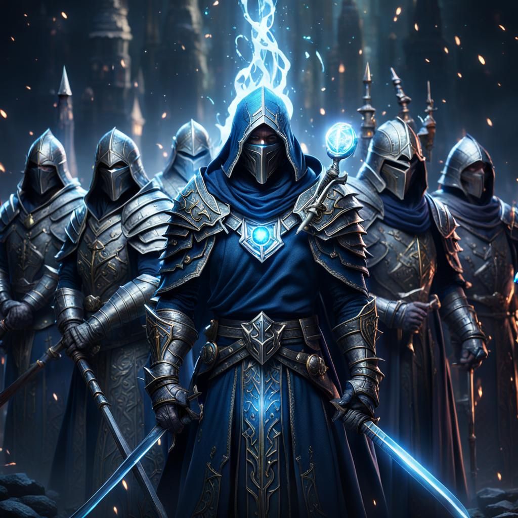 Armored Wizard Knights with Swords of Light