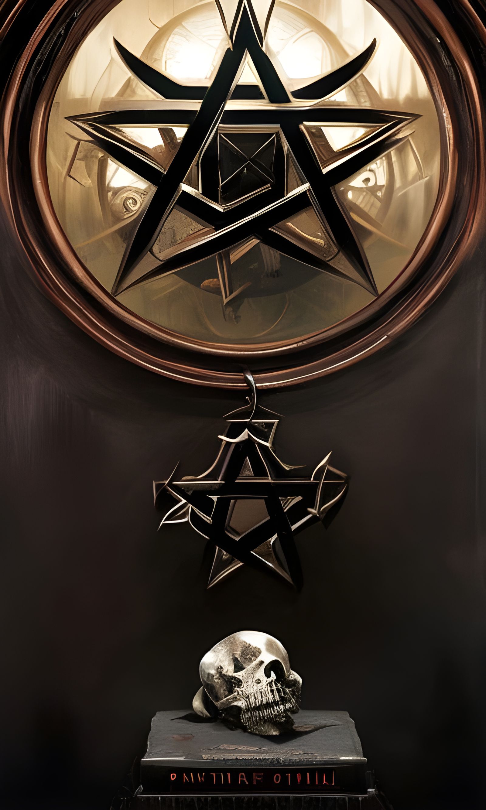 Sinister Skull Pentacle in Dark Fantasy Style