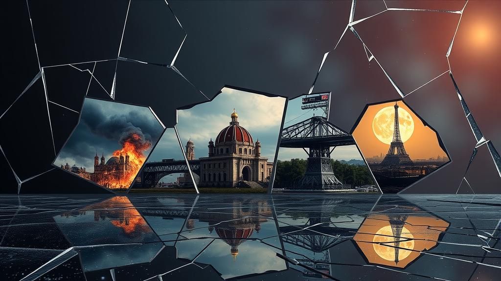 Natural Disasters Reflected in Shattered Mirror Shards