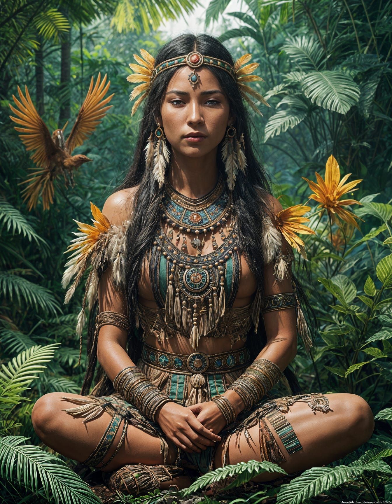 Ethereal Native American Goddess in Amazonas