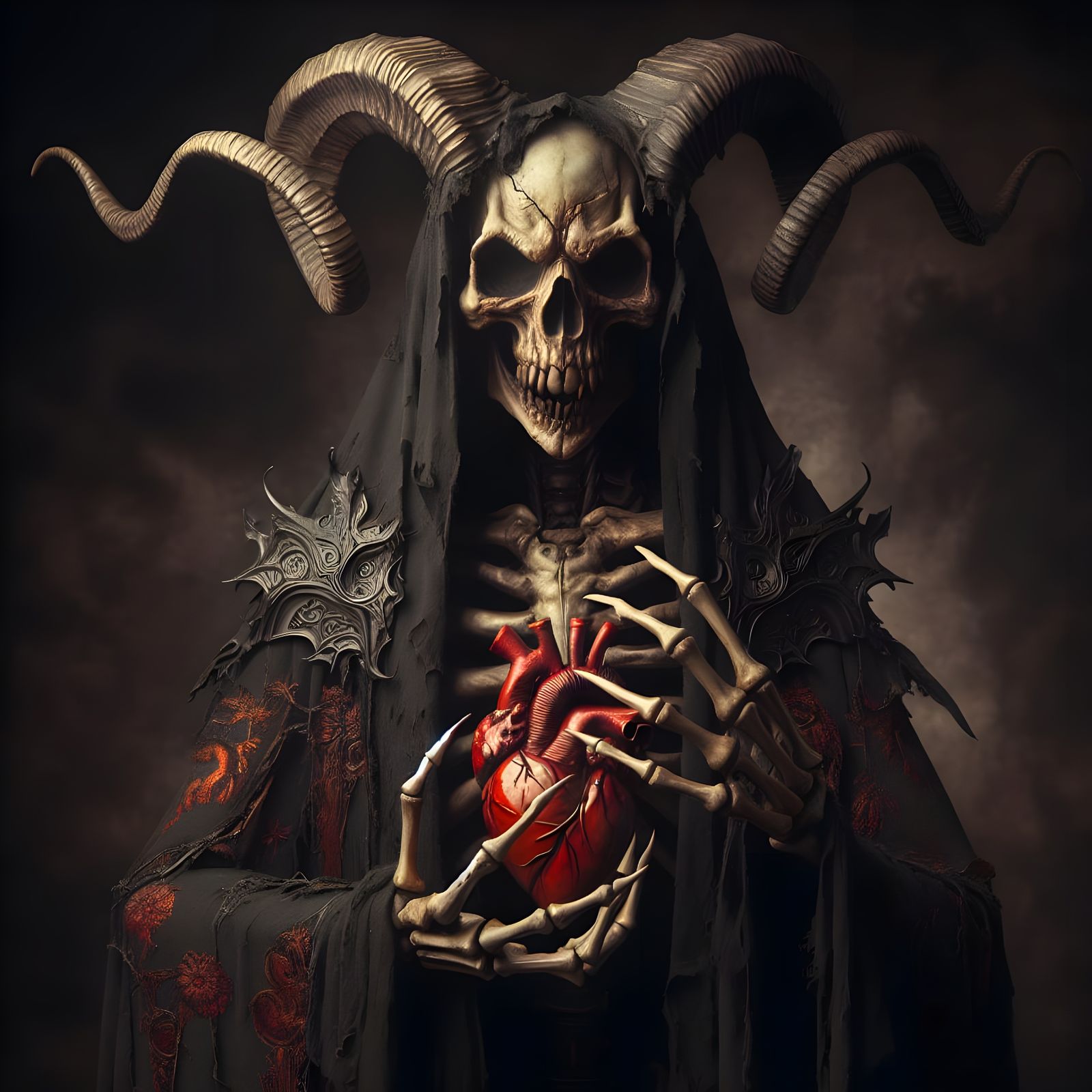 Demonic Entity Gripping Sinister Heart