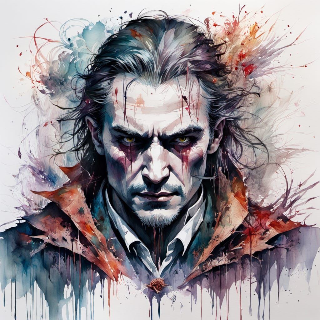 Dracula's Lair Hideaway in Watercolour Style