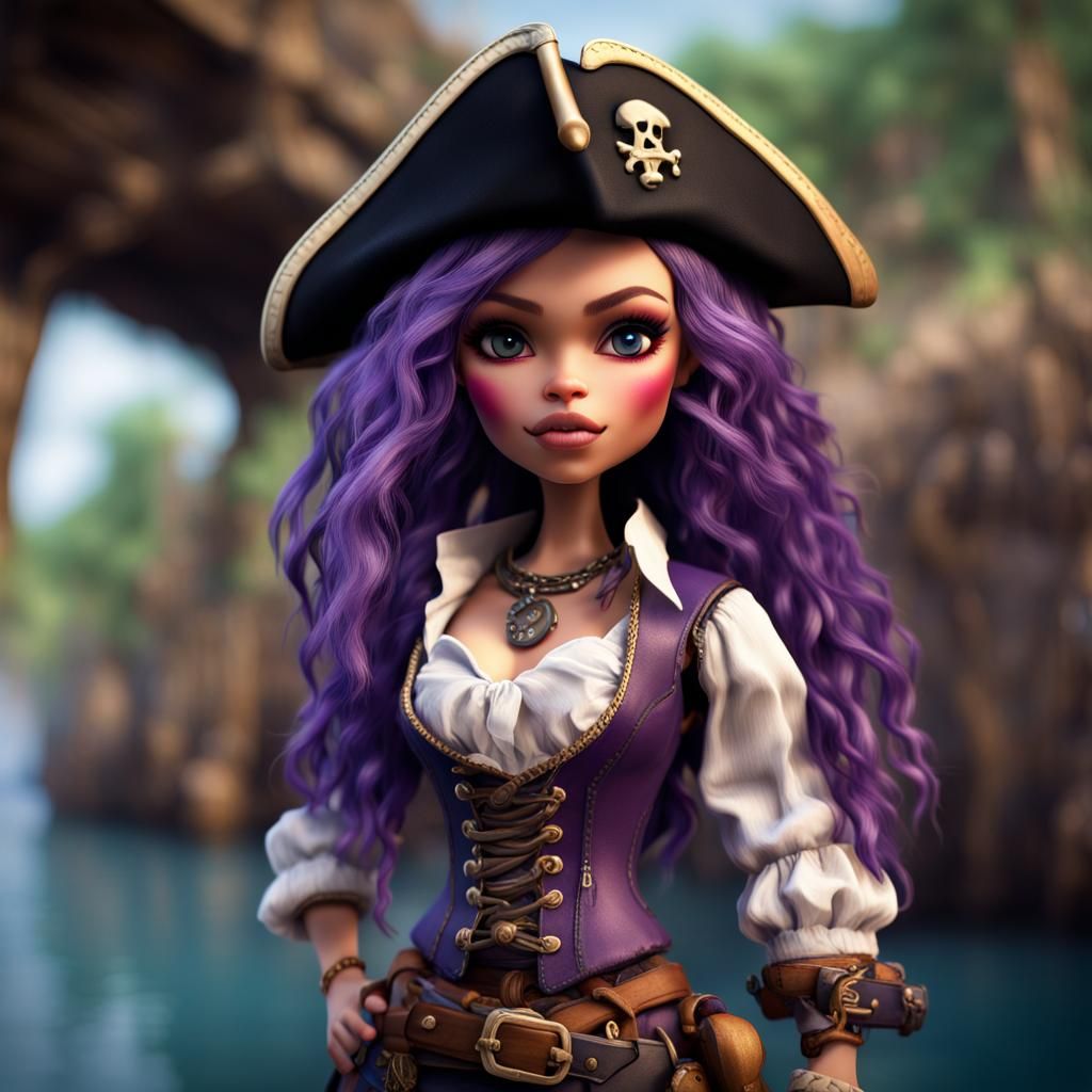 Hyperrealistic Bratz Doll as Pirate Lady