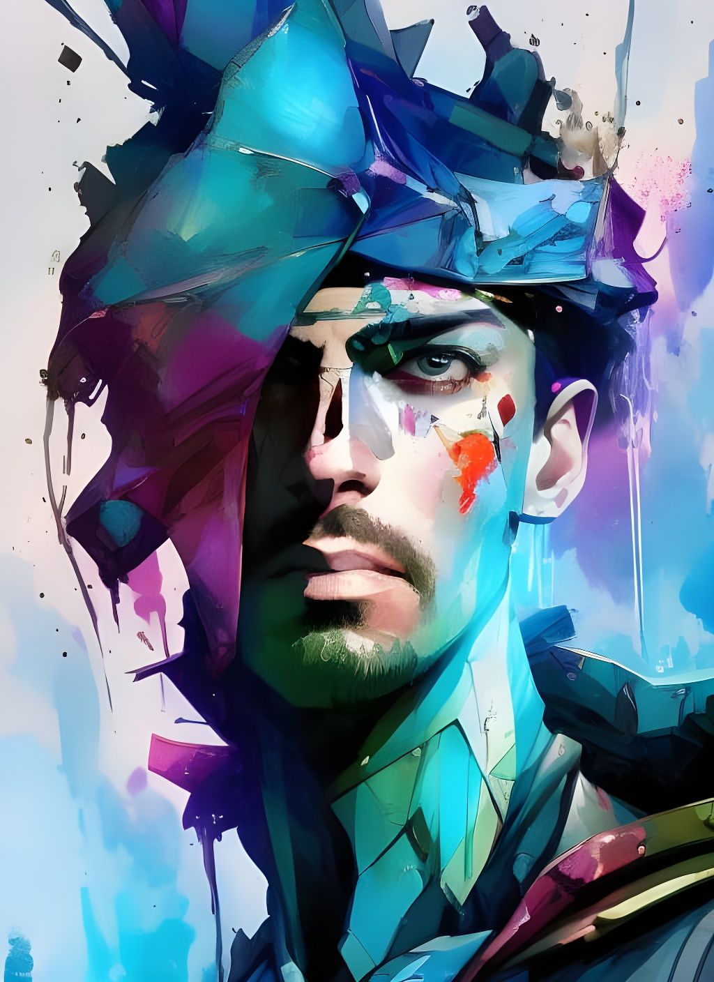 Watercolor Portrait of a Prince in Anime Style