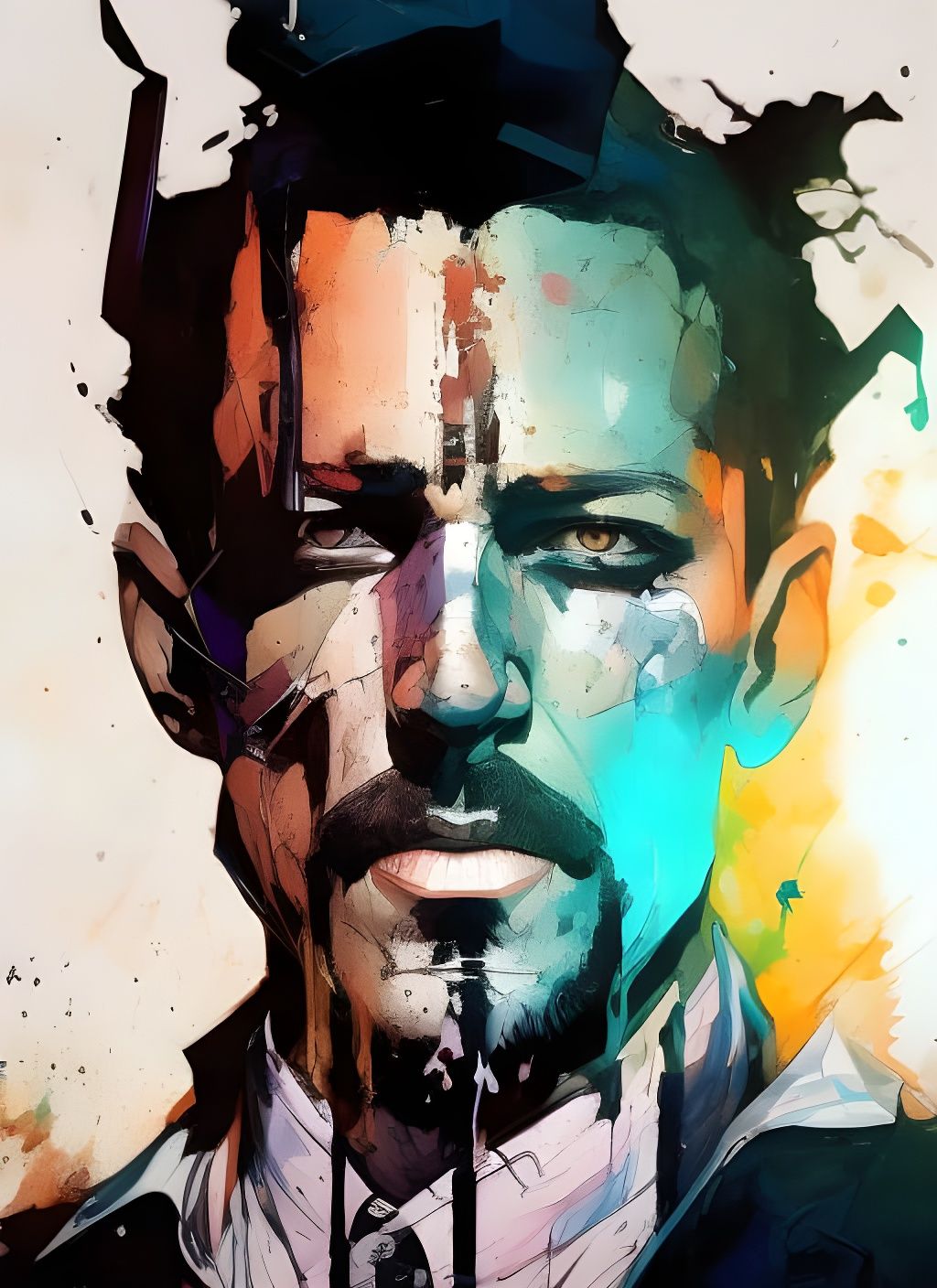 Watercolor Portrait of a Prince in Anime Style