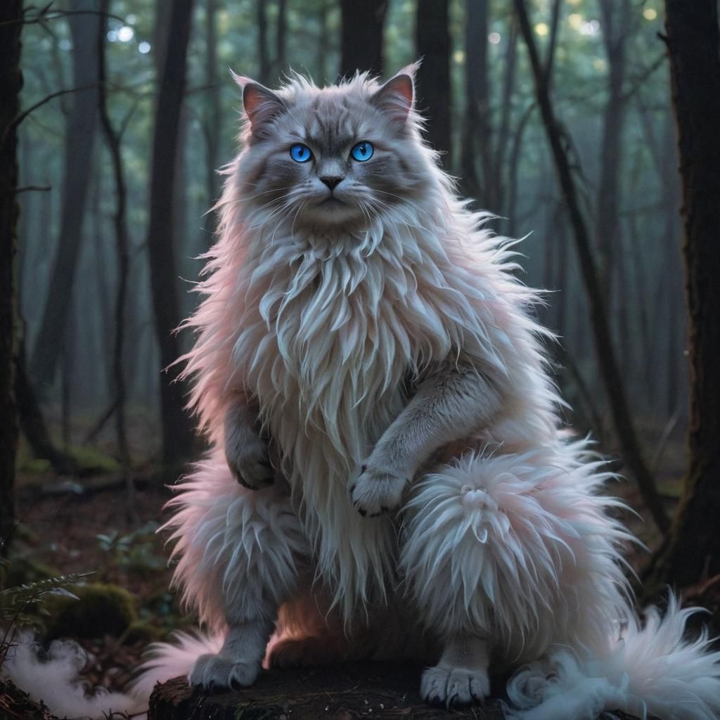 Neon Creature in Misty Forest, Marshmallowpunk