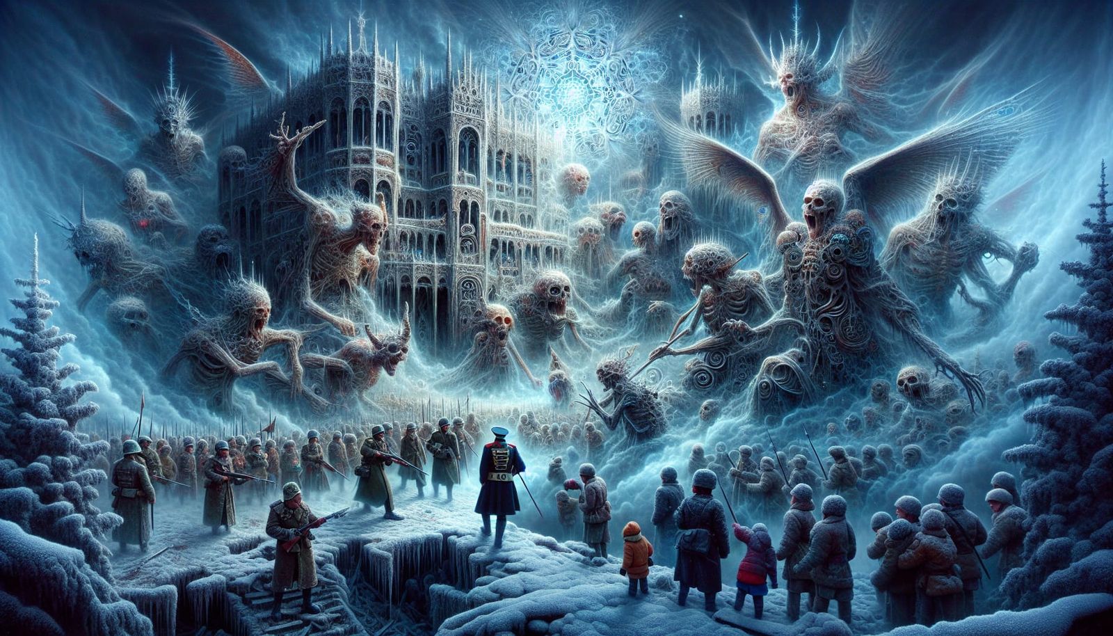 Surreal Winter Apocalypse in Cyberpunk Style