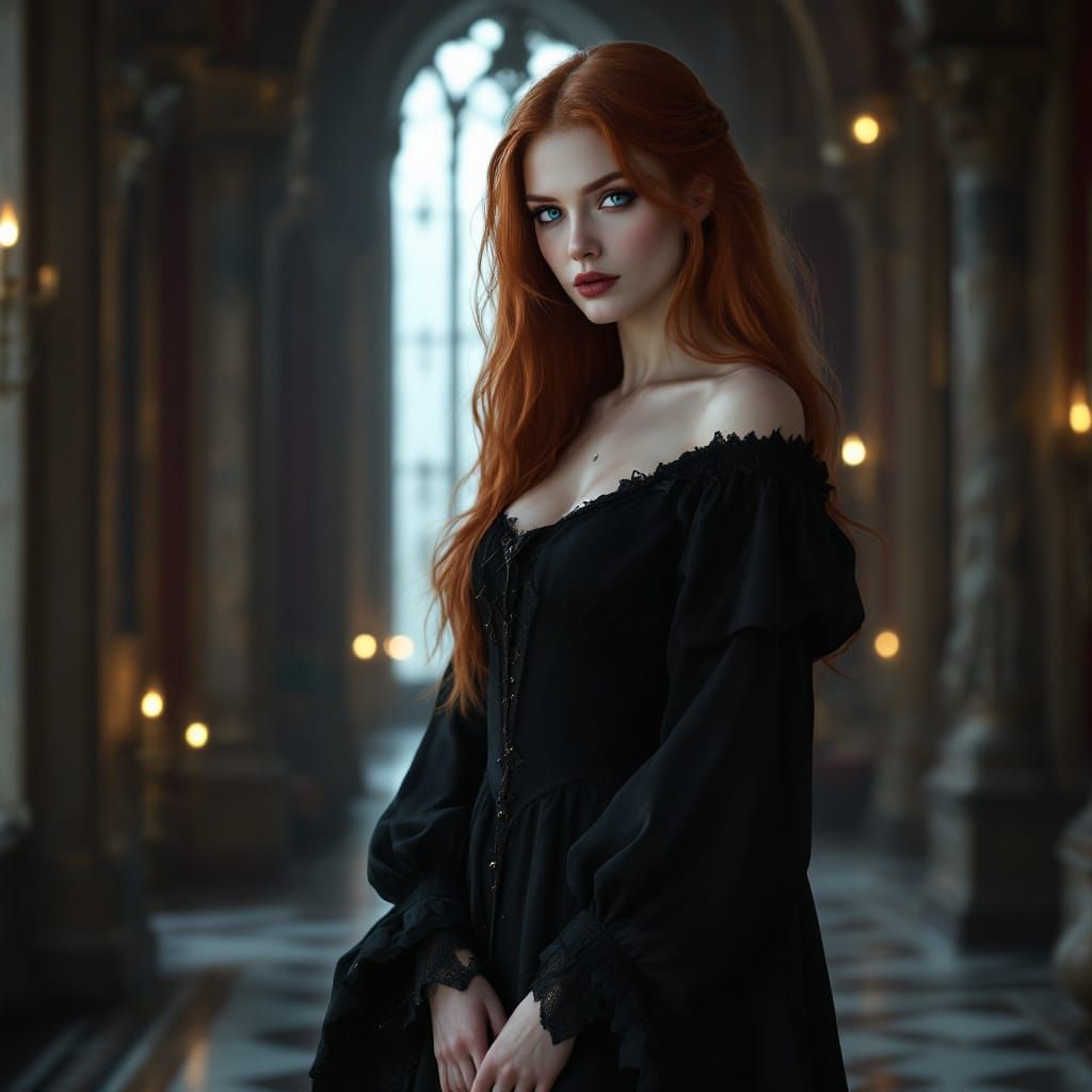 Regal Vampire Princess in Art Nouveau Style