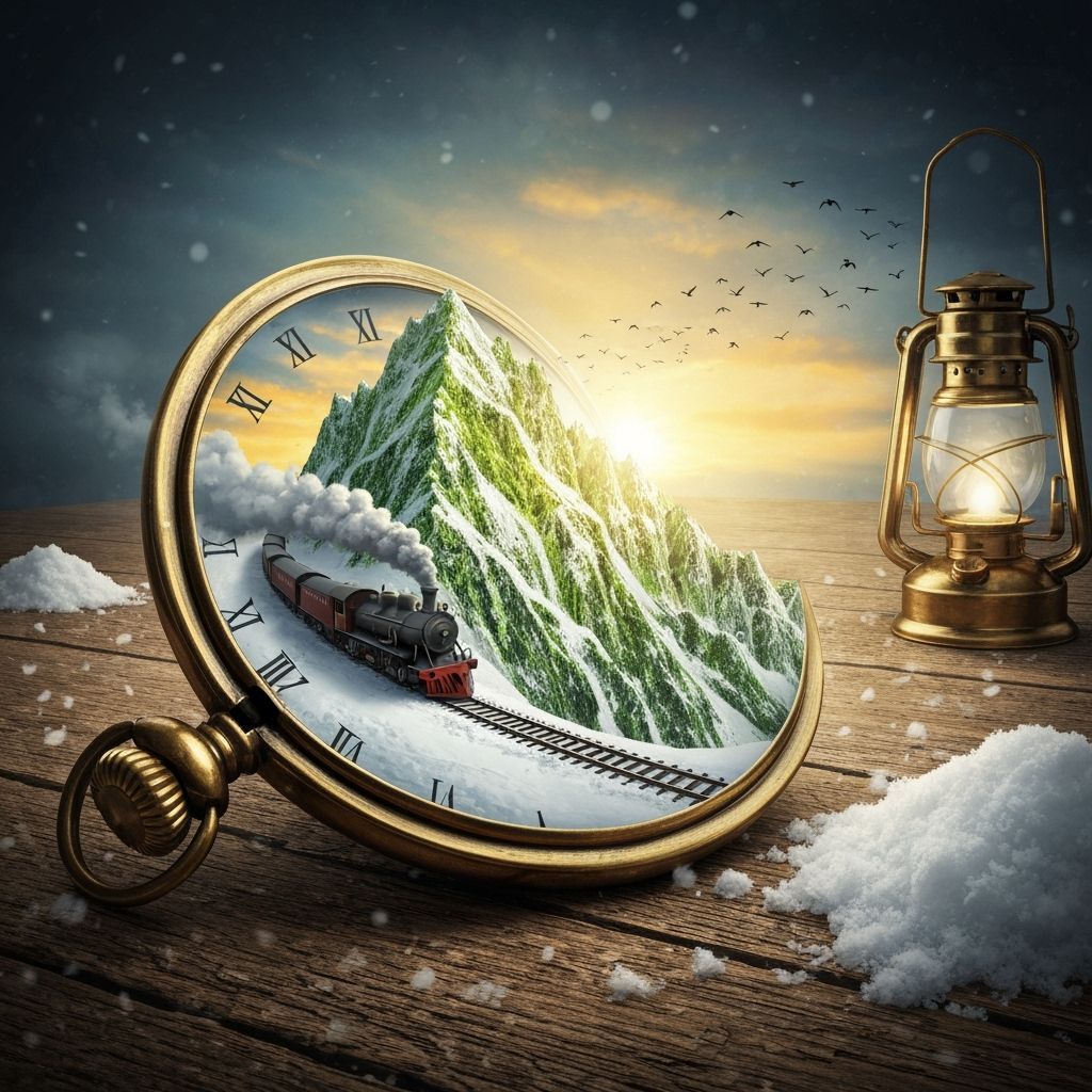Surreal Pocket Watch Reveals Snowy Mountain World