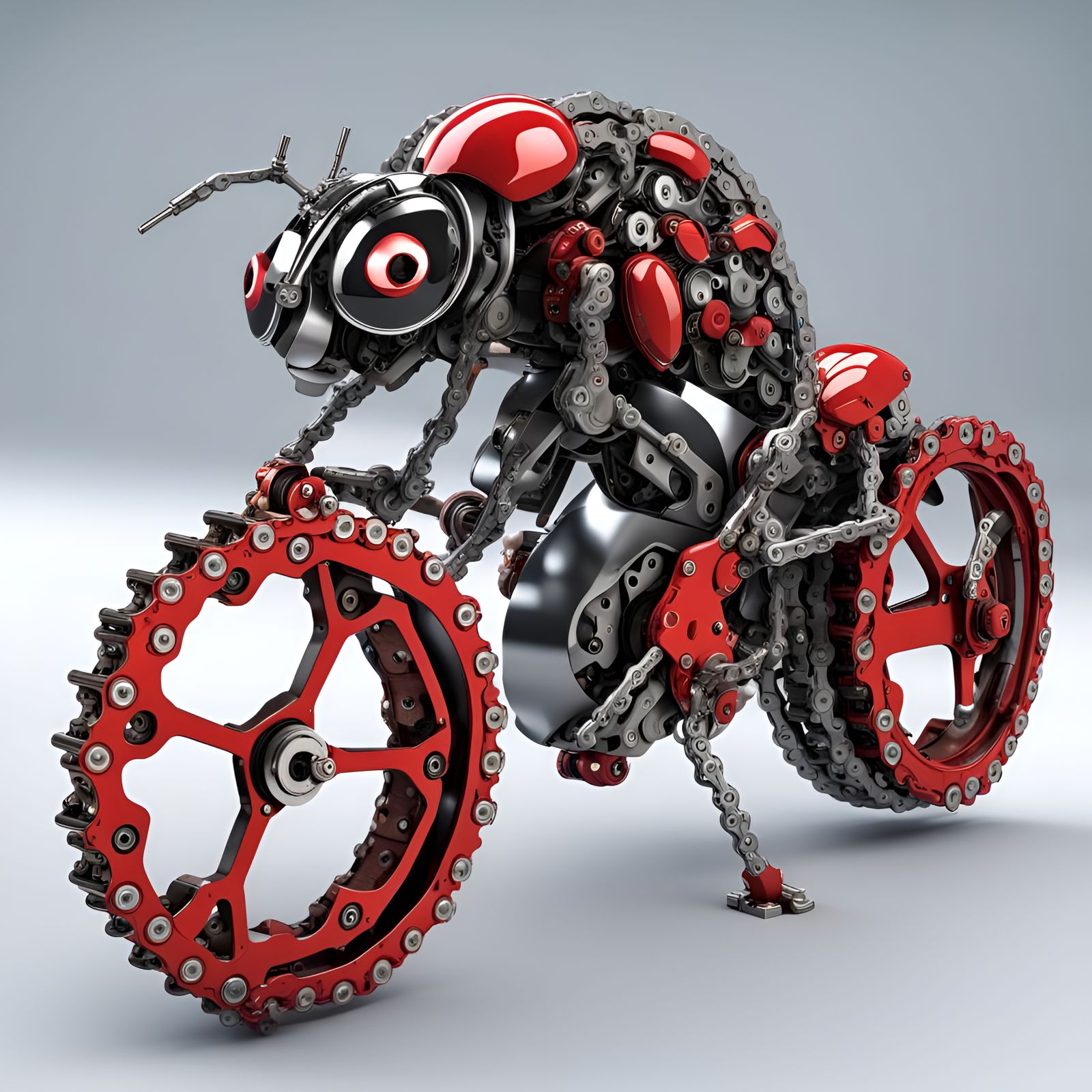 Mechanical Ladybug Robot Mecha With Chain Legs