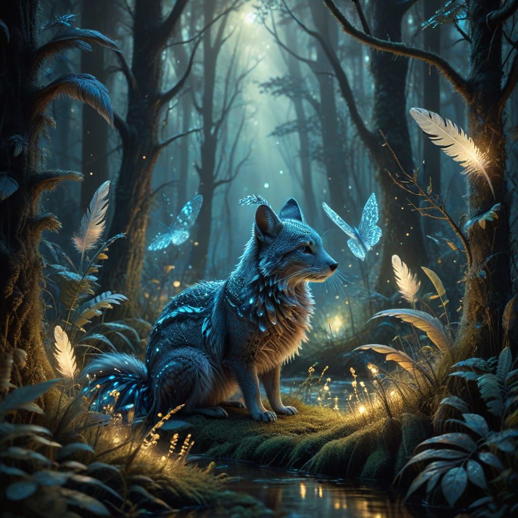 Mysterious Wildlife's Secret Nocturnal Activities in Biolumi...