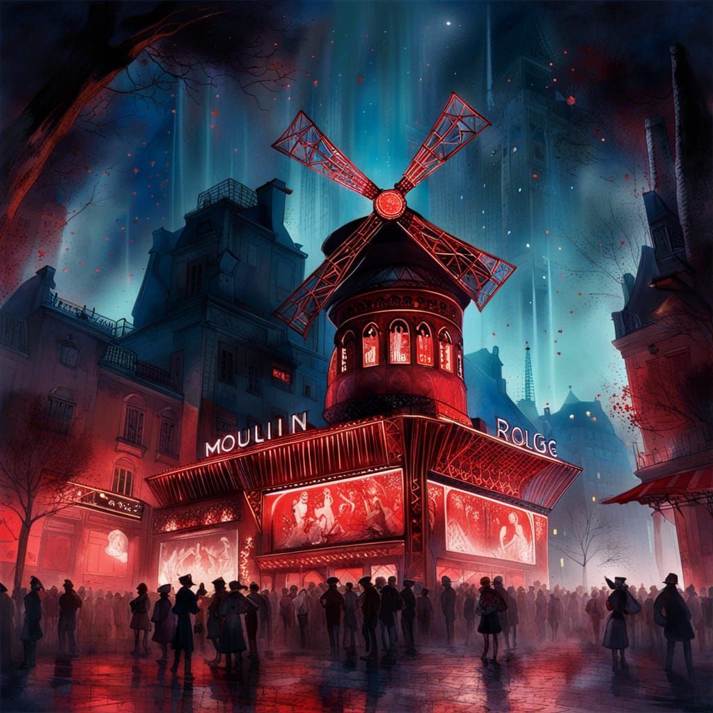 Moulin Rouge Zombie Attack in Fantasy Splash Art