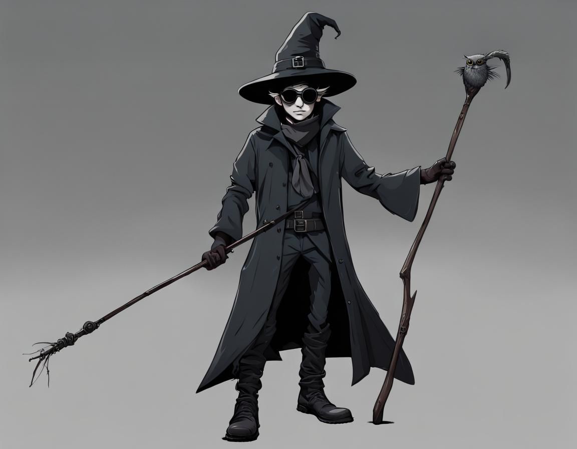 Gloomwrought Elf Wizard in Animated Art Nouveau Style