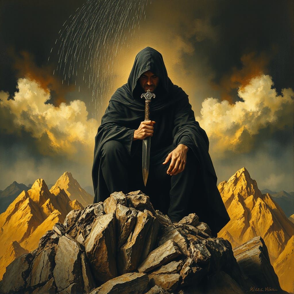 Figure of Turmoil on Golden Mountains