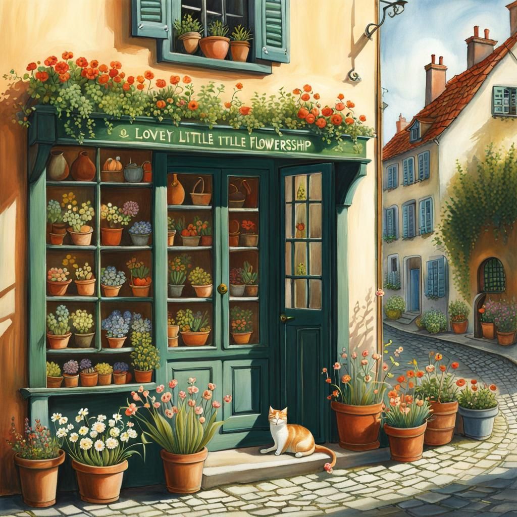 Charming Overgrown Flower Shop in Storybook Style