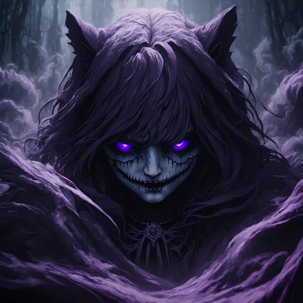 Cheshire Cat Girl in Dark Fantasy Zombie Apocalypse