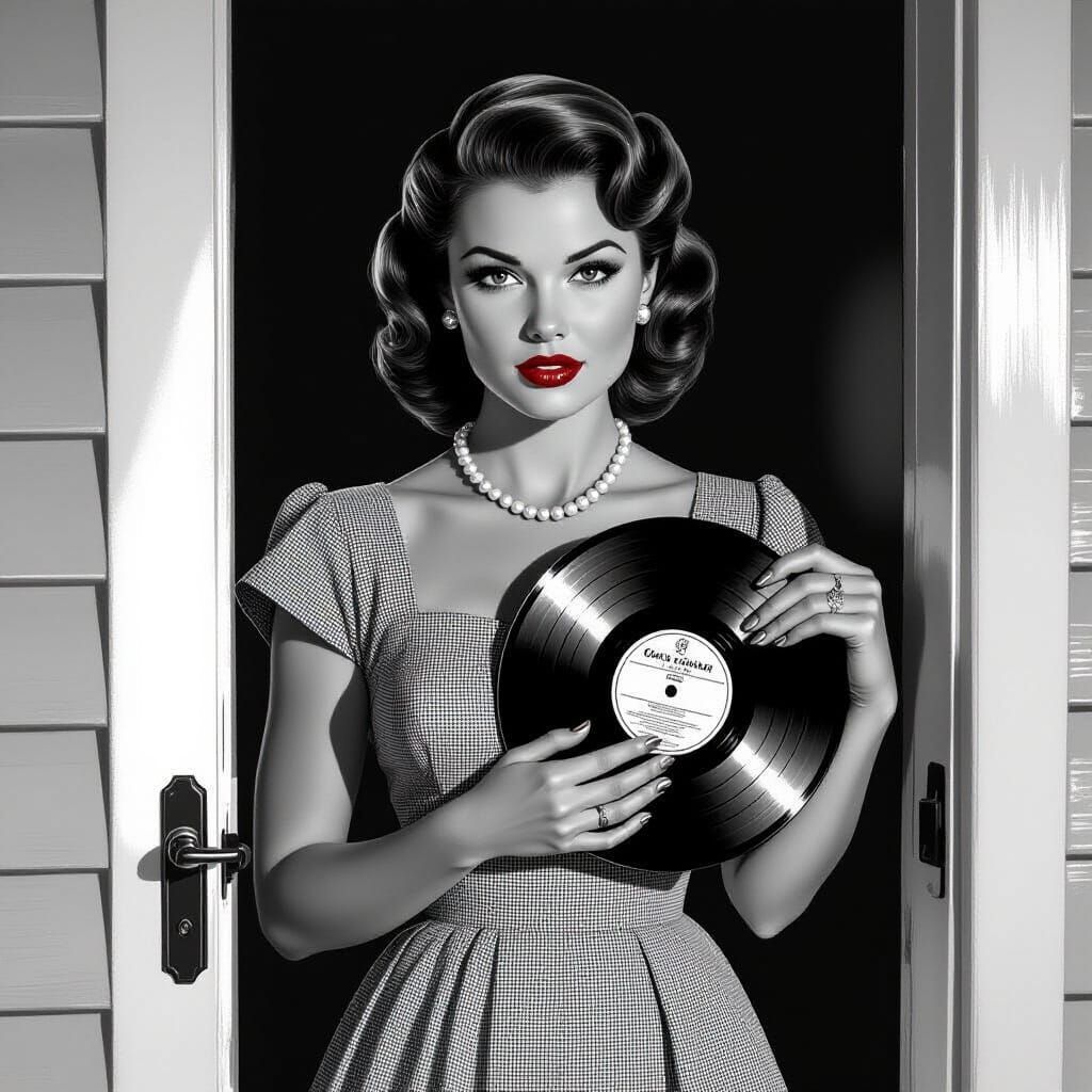 Retro Housewife Pin-Up in 1950s Style