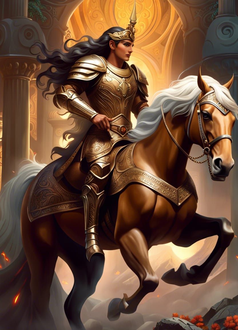 A princess riding a horse