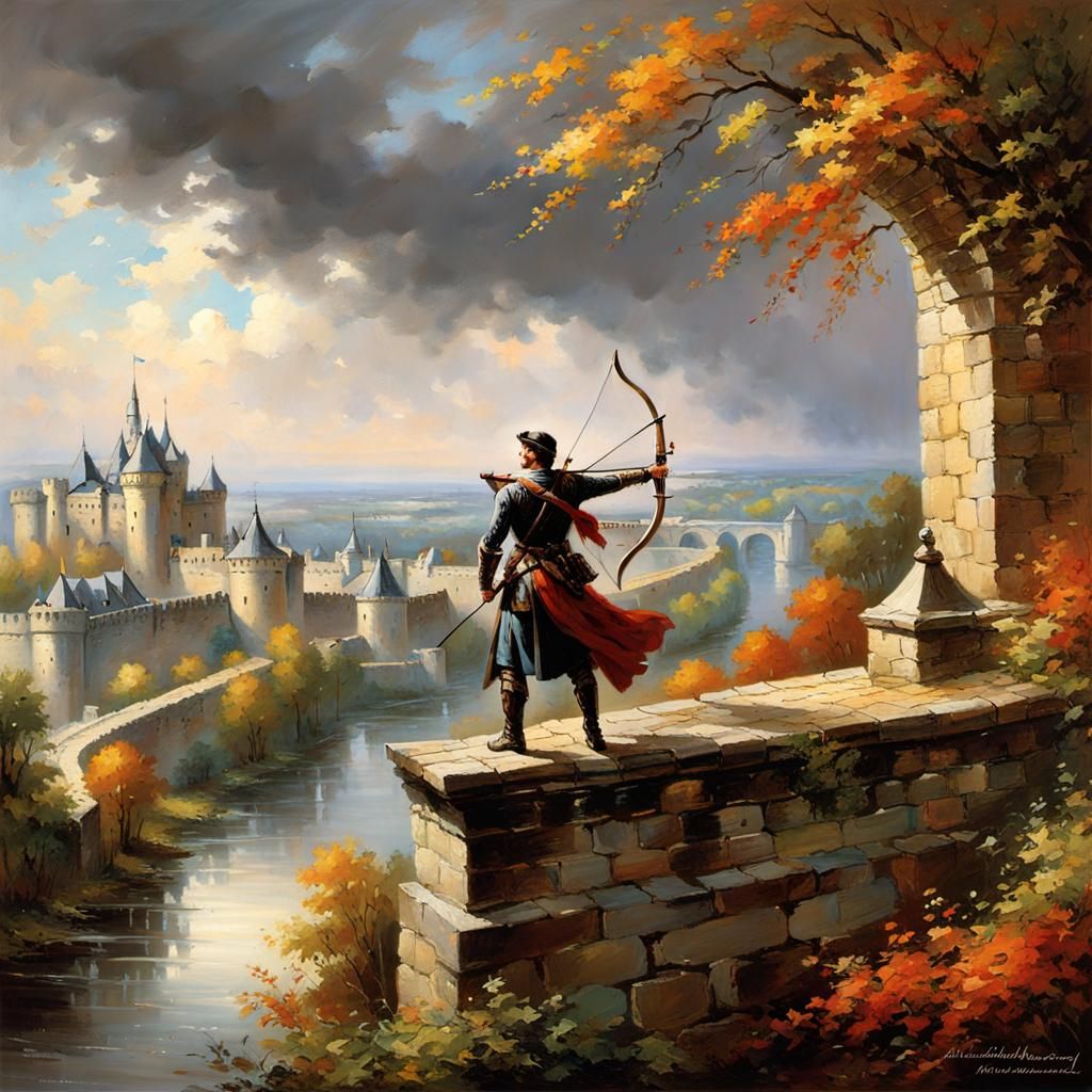 Archer on Castle Rampart in Blanchard Style