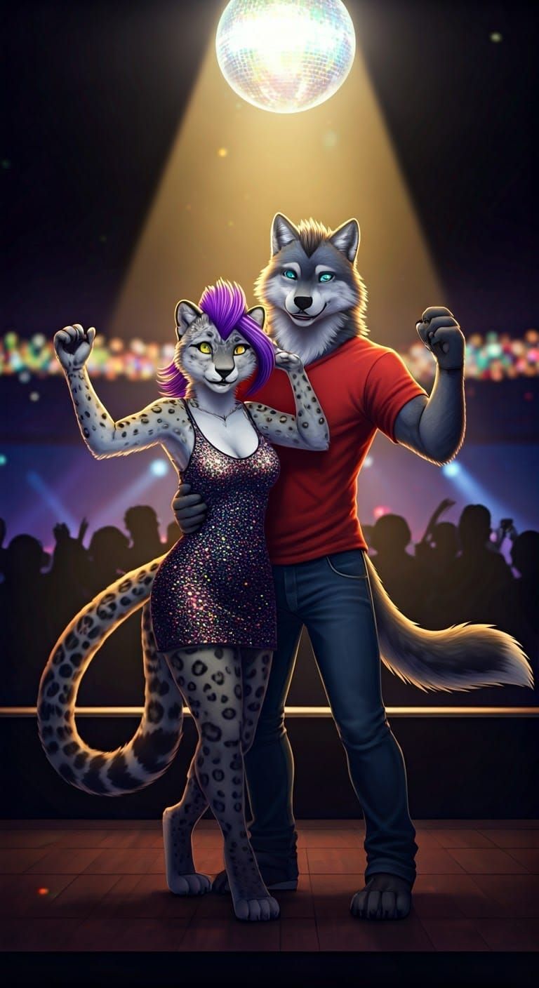 Cyberpunk Dancers Under Neon Lights