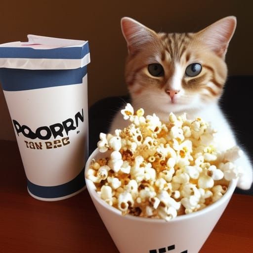 Popcorn Cat: An AI Generated Image