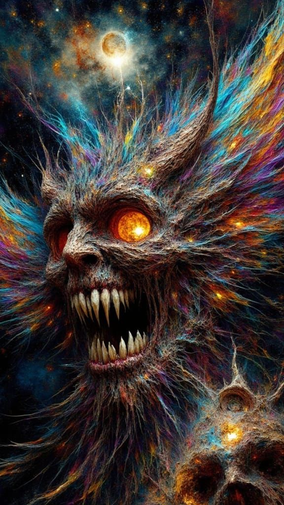 Fractal Face Mutations: Cosmic Dread and Unsettling Beauty