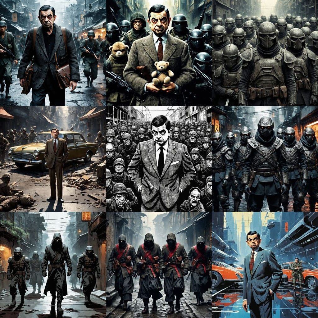 Action Hero Mr. Bean Fights Off Angry Ninja Army