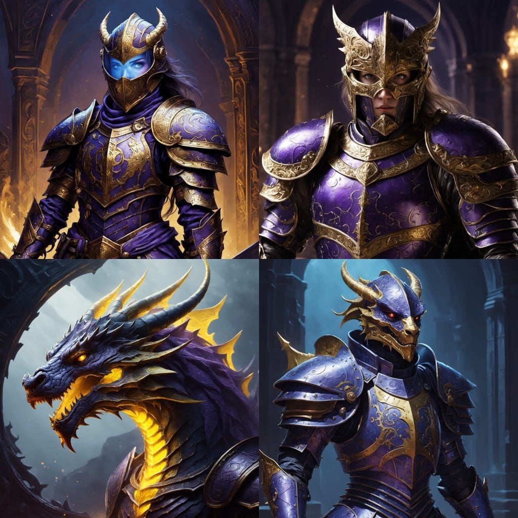 Ethereal Dark Fantasy Warrior in Regal Armor